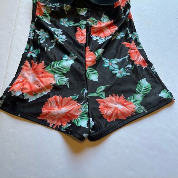 Coco Reef Women's One Piece Swim Suit Black/Green/Orange Floral Size 16 - Picture 7 of 12